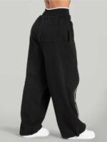 Black Side Pockets Cotton Pants - Image 4