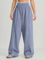 Dusty Blue Side Pockets Cotton Pants - Image 3
