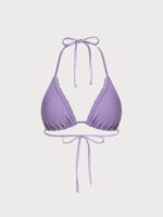 Purple Ruffled Halter Triangle Bikini Top - Image 5