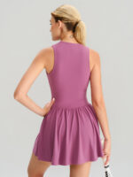 Purple Front Zip Line Sport Dress - Image 2