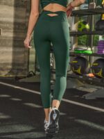 Dark Green Cut Out Leggings 24" - Image 7