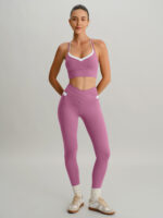 Pink High Waisted Pockets Leggings 26" - Image 5