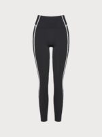 Black High-Waist Side-Stripe Leggings 27" - Image 8