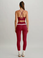 Wine Red High Waisted Pockets Leggings 26" - Image 7