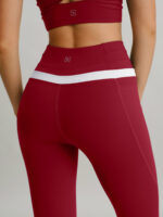 Wine Red High Waisted Pockets Leggings 26" - Image 5