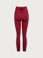 Wine Red Cut Out Leggings 24" - Image 8