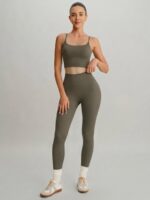 Brown High Waisted Leggings 24" - Image 4