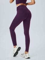 Purple Contrast High Waisted Leggings 24" - Image 4