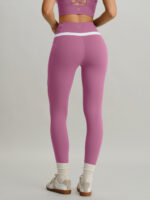 Pink High Waisted Pockets Leggings 26" - Image 3