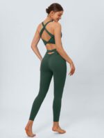 Dark Green Cut Out Leggings 24" - Image 5