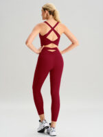 Wine Red Cut Out Leggings 24" - Image 4