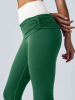 Green Contrast High Waisted Leggings 24" - Image 3