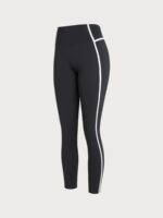 Black High-Waist Side-Stripe Leggings 27" - Image 9