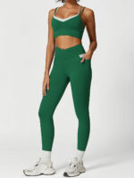 Green High Waisted Pockets Leggings 26" - Image 4