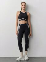 Black High-Waist Side-Stripe Leggings 27" - Image 4