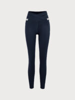 Navy High Waisted Pockets Leggings 26" - Image 7