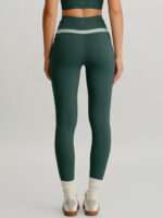 Dark Green High Waisted Pockets Leggings 26" - Image 3