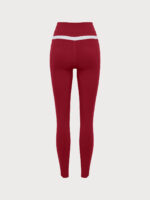 Wine Red High Waisted Pockets Leggings 26" - Image 9