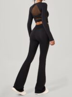 Black Cross Mesh Back Long Sleeve Top--Light Support - Image 5
