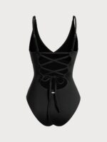V Neck Tummy Control One-Piece Swimsuit - Image 9
