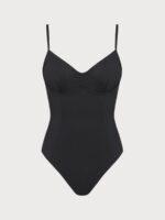 Black Underwire Cross Back Tummy Control One-Piece Swimsuit - Image 8