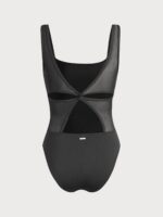 Black No Padding Petal-Back Tummy Control One-Piece - Image 7