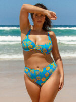Floral Ruched Underwire Plus Size Bikini Top - Image 4