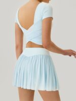 Blue Mesh Short Sleeve Top--Light Support - Image 4