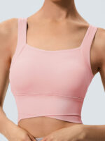 Pink Criss-Cross Strappy Sports Bra