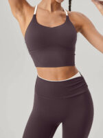 Purple Halter Sports Bra - Light Support - Image 2
