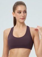 Purple Cutout X-Cross Sports Bra - Image 3