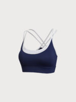 Navy Contrast Strappy Cutout Sports Bra - Image 6