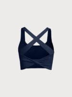 Navy Twist X-Cross Sports Bra - Light Support - Image 11