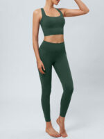 Dark Green Twist X-Cross Sports Bra - Light Support - Image 5