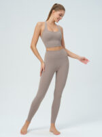 Apricot Halter Twist Back Sports Bra - Image 4