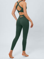 Dark Green Twist X-Cross Sports Bra - Light Support - Image 3