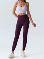 Purple Ribbed Cross Strap Sports Cami - Image 5