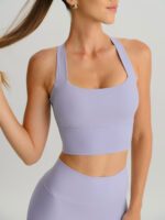Light Purple Twist X-Cross Sports Bra - Light Support - Image 3