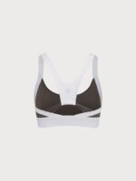Dark Coffee Contrast U Neck Sports Bra - Light Support - Image 11