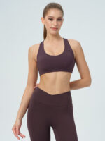 Purple Cutout X-Cross Sports Bra - Image 2