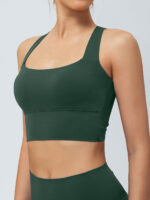 Dark Green Twist X-Cross Sports Bra - Light Support - Image 4