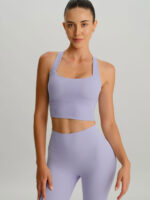 Light Purple Twist X-Cross Sports Bra - Light Support - Image 2