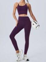 Purple Halter Sports Bra - Light Support - Image 4