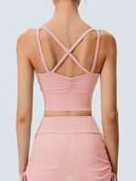 Pink Criss-Cross Strappy Sports Bra - Image 3