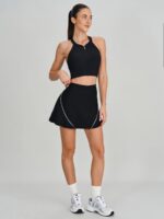 Black Round Neck Sports Bra - Light Support - Image 11