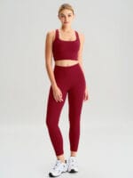Wine Red Twist X-Cross Sports Bra - Light Support - Image 8