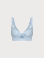 Light Blue Twist-Front Cutout Sports Bra - Image 5