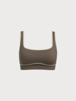 Brown Square Neck Sports Bra - Light Support - Image 6