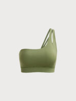 Green Ruched Cutout Sports Bra - Image 5