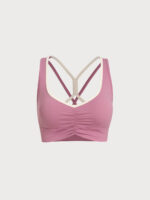 Pink V Neck X Cross Sports Bra - Image 6